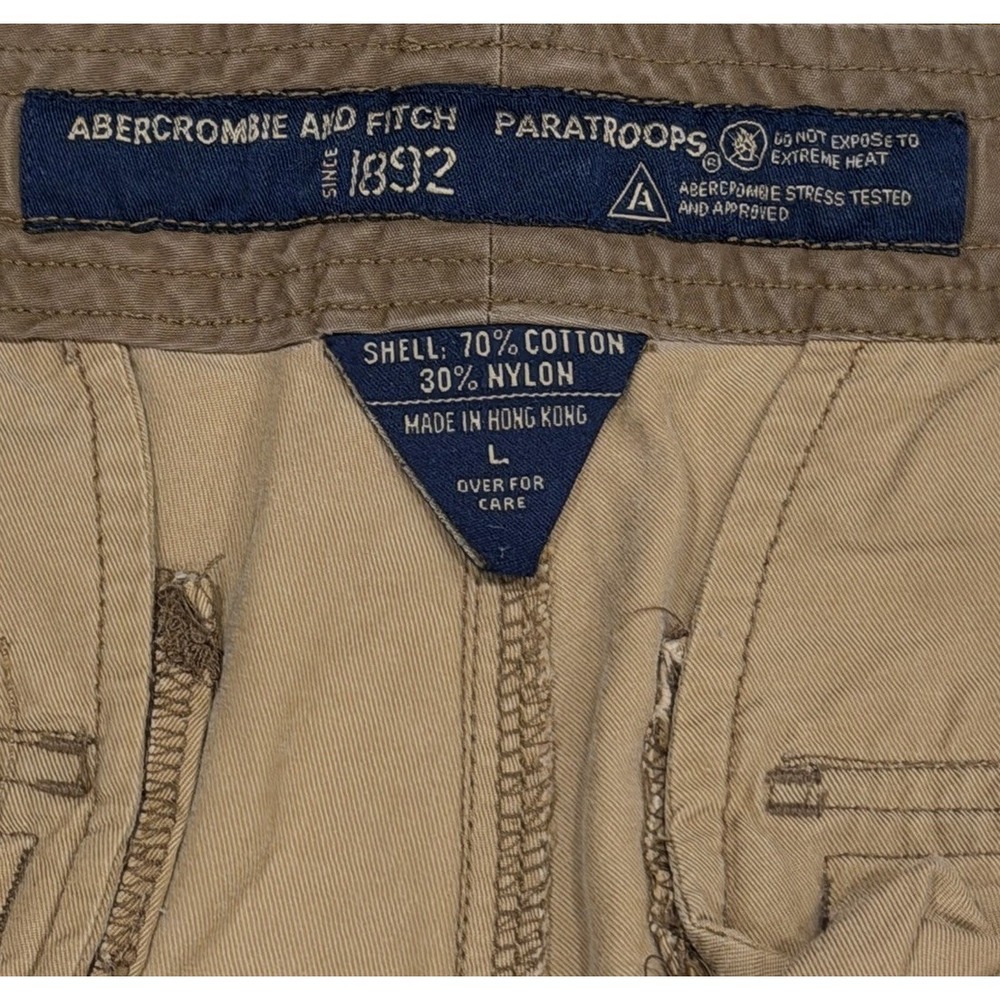 Vtg Abercrombie‎ & Fitch Paratrooper Cargo Shorts Men's L Y2K Grunge 90s Skater - Picture 10 of 13